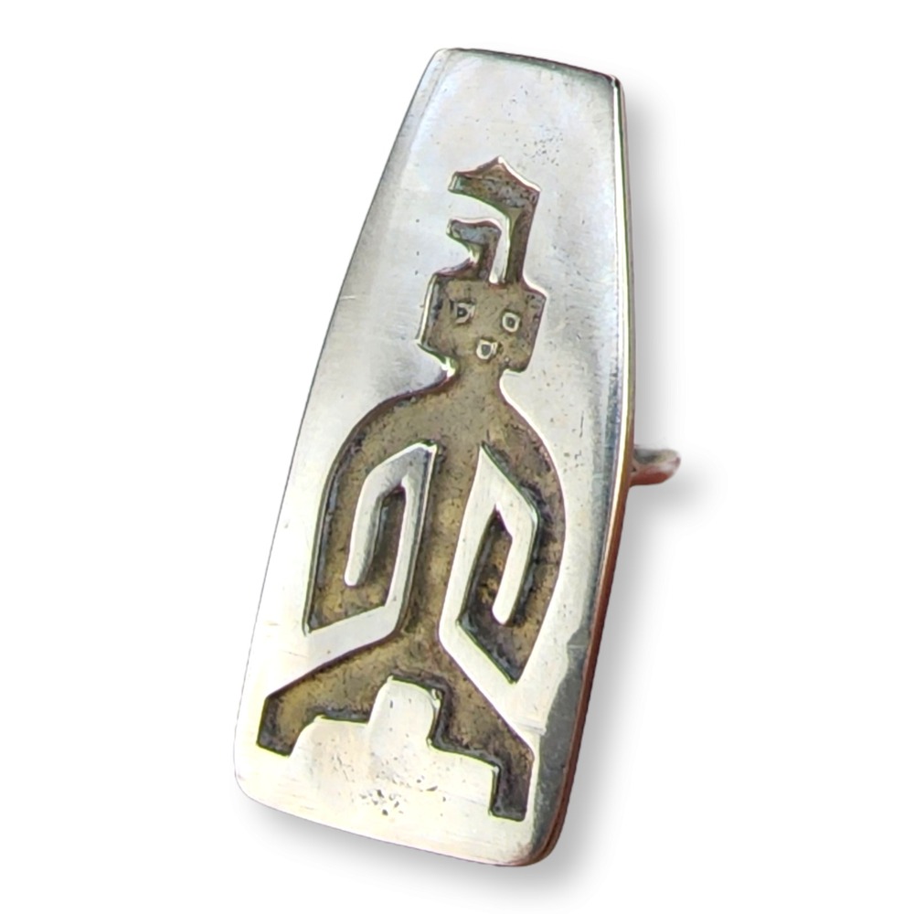 Unbranded Ring Nickel Silver 6.25 Silver Vintage Southwestern Kachina Statement
